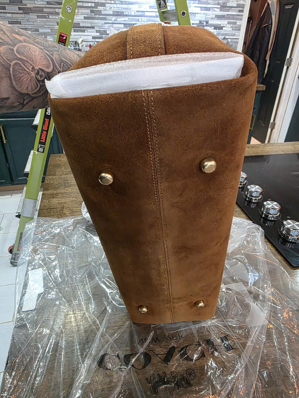 Coach Brown Suede Empire 40 Satchel NWT - Picture 2 of 7